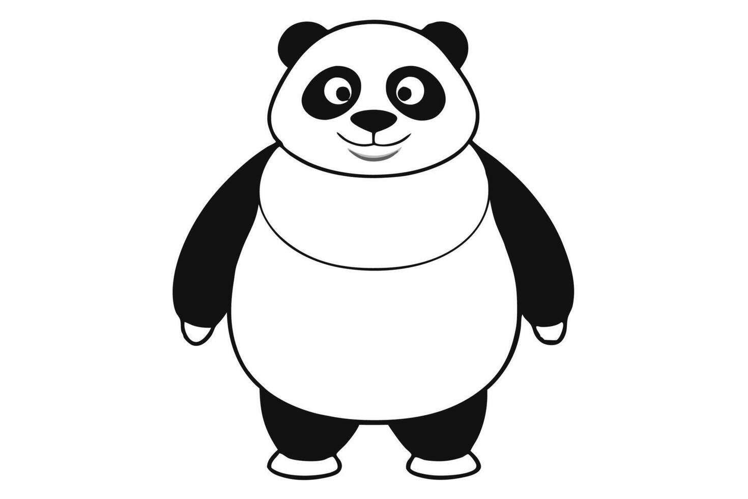 Funny Panda Illustration on White Background Cartoon, Clipart, Line Art Design, Funny panda illustration on white background, perfect for cartoons, clipart, and line art designs vector