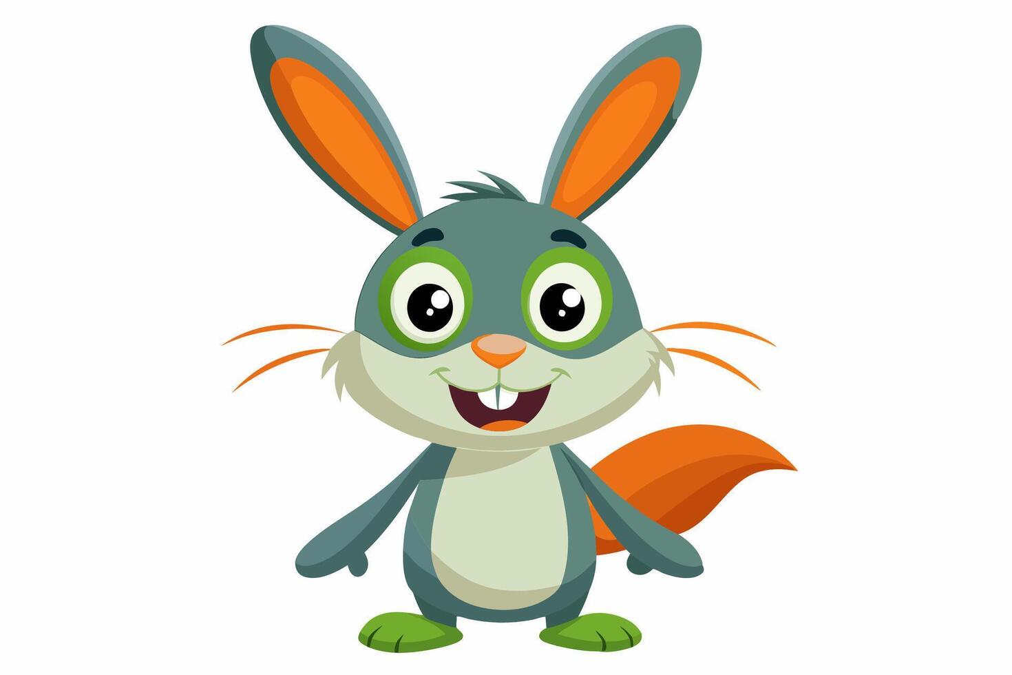 Funny Rabbit with White Background Illustration, Cartoons, Clipart, and Line Art Design, Adorable funny rabbit illustration, perfect for cartoons, clipart, and line art designs vector
