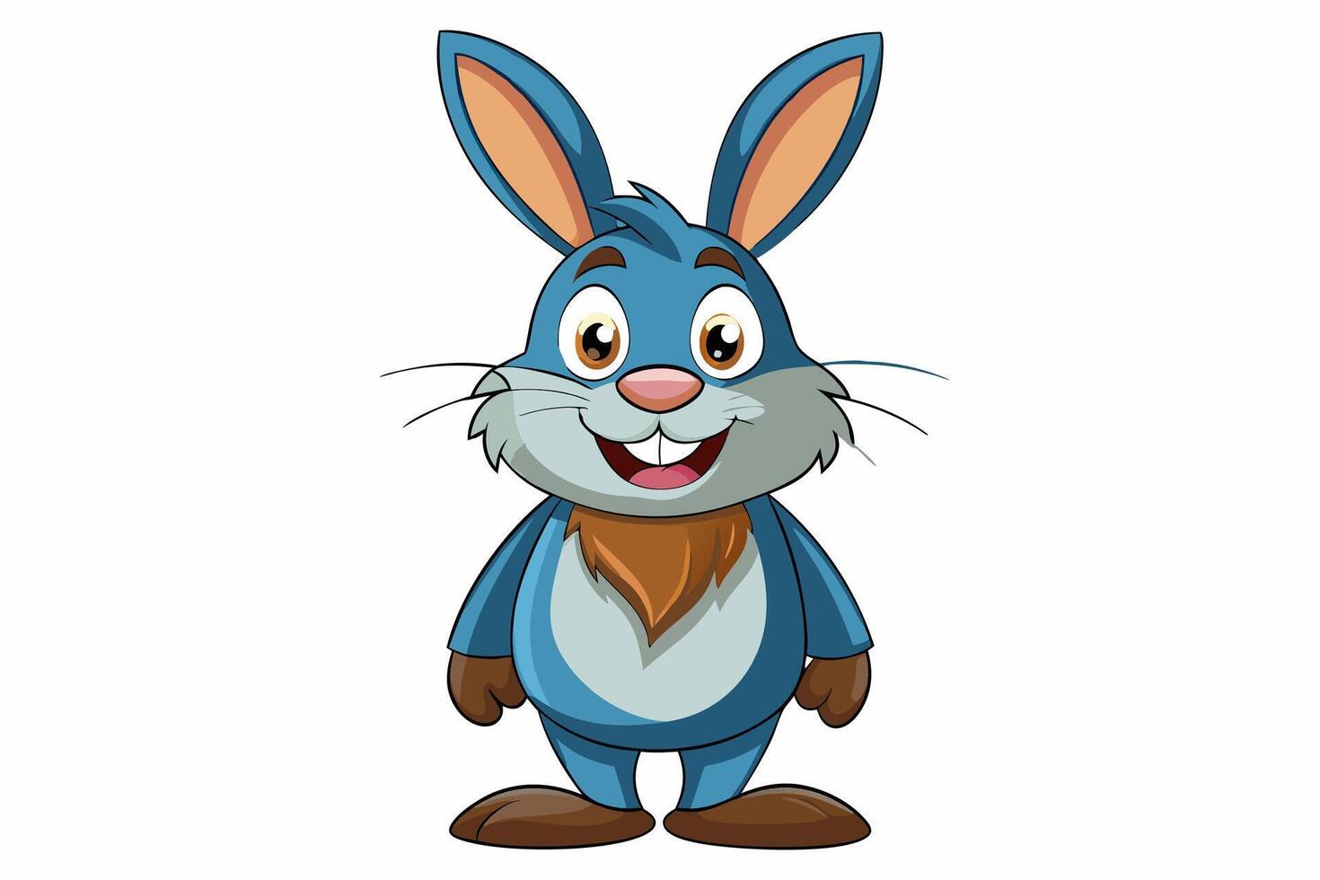 Funny Rabbit with White Background Illustration, Cartoons, Clipart, and Line Art Design, Adorable funny rabbit illustration, perfect for cartoons, clipart, and line art designs vector
