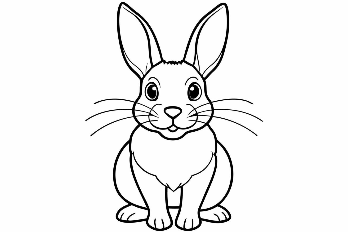 Funny Rabbit with White Background Illustration, Cartoons, Clipart, and Line Art Design, Adorable funny rabbit illustration, perfect for cartoons, clipart, and line art designs vector