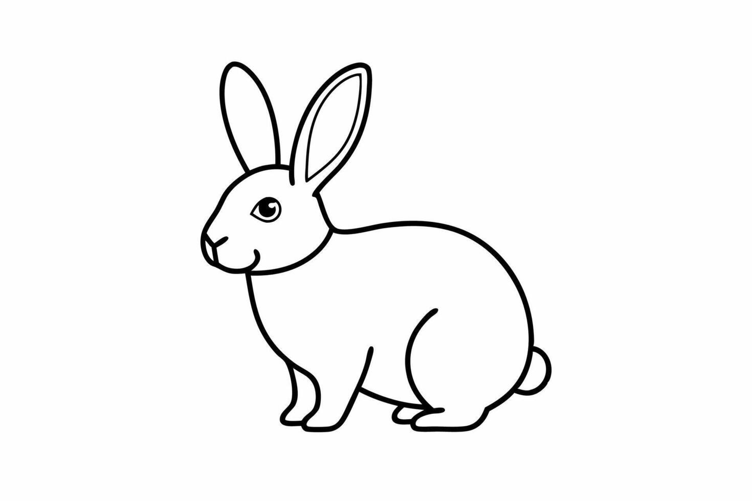 Funny Rabbit with White Background Illustration, Cartoons, Clipart, and Line Art Design, Adorable funny rabbit illustration, perfect for cartoons, clipart, and line art designs vector