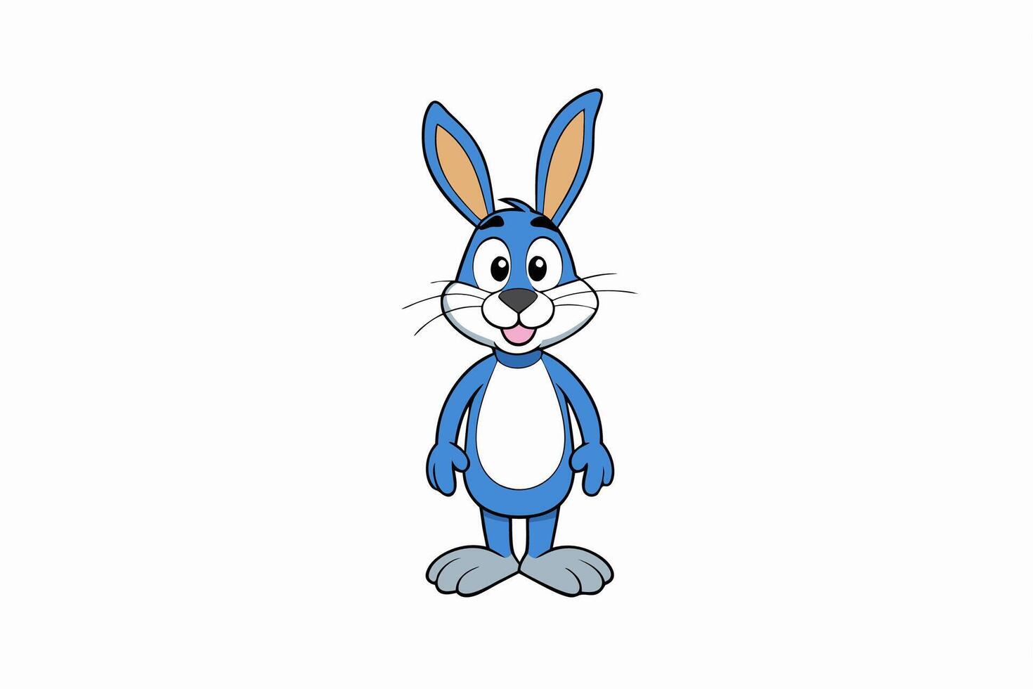 Funny Rabbit with White Background Illustration, Cartoons, Clipart, and Line Art Design, Adorable funny rabbit illustration, perfect for cartoons, clipart, and line art designs vector