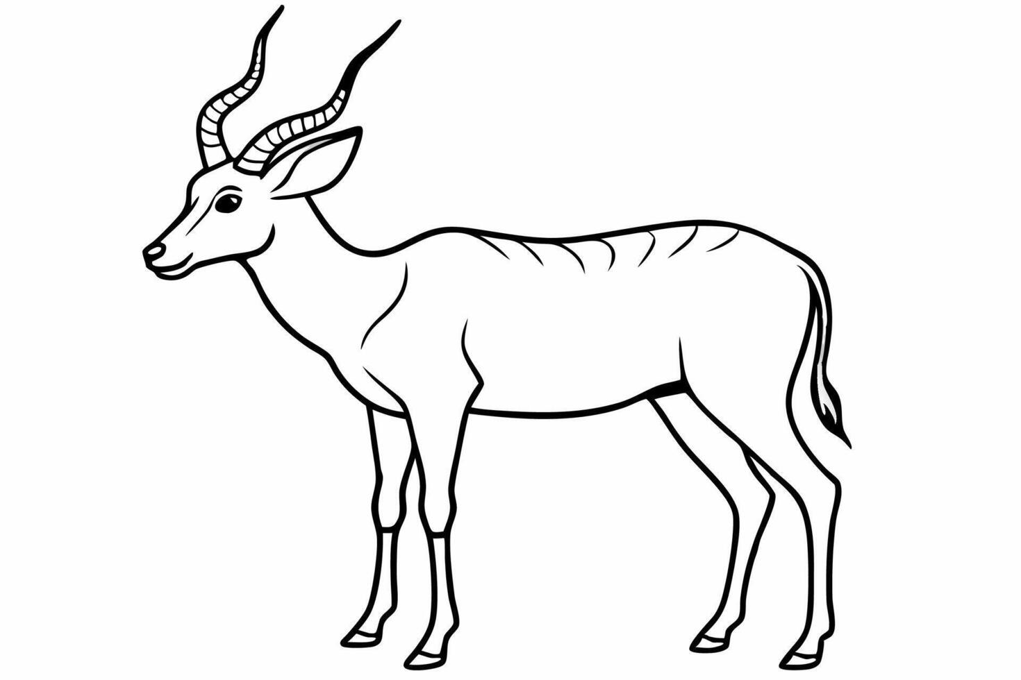 Funny Antelope Illustration with White Background Cartoons, Clipart, Line Art Design, Funny antelope illustration with white background. Ideal for cartoons, clipart, and line art design. vector