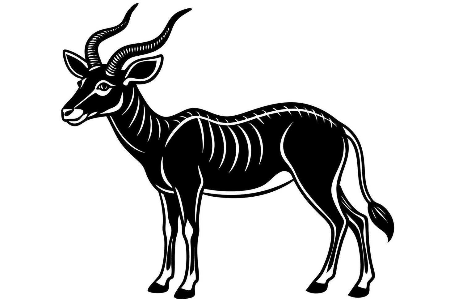 Funny Antelope Illustration with White Background Cartoons, Clipart, Line Art Design, Funny antelope illustration with white background. Ideal for cartoons, clipart, and line art design. vector