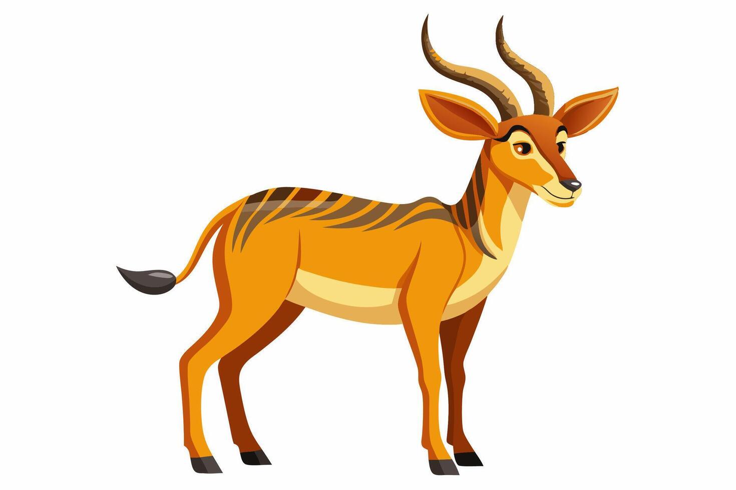 Funny Antelope Illustration with White Background Cartoons, Clipart, Line Art Design, Funny antelope illustration with white background. Ideal for cartoons, clipart, and line art design. vector