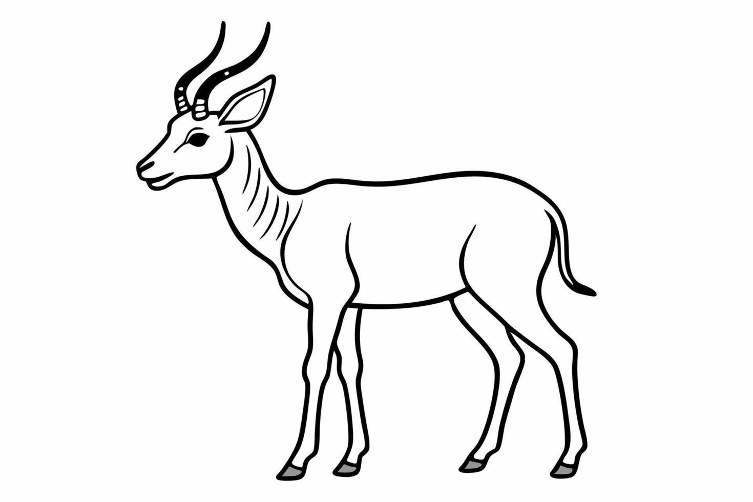 Funny Antelope Illustration with White Background Cartoons, Clipart, Line Art Design, Funny antelope illustration with white background. Ideal for cartoons, clipart, and line art design. vector