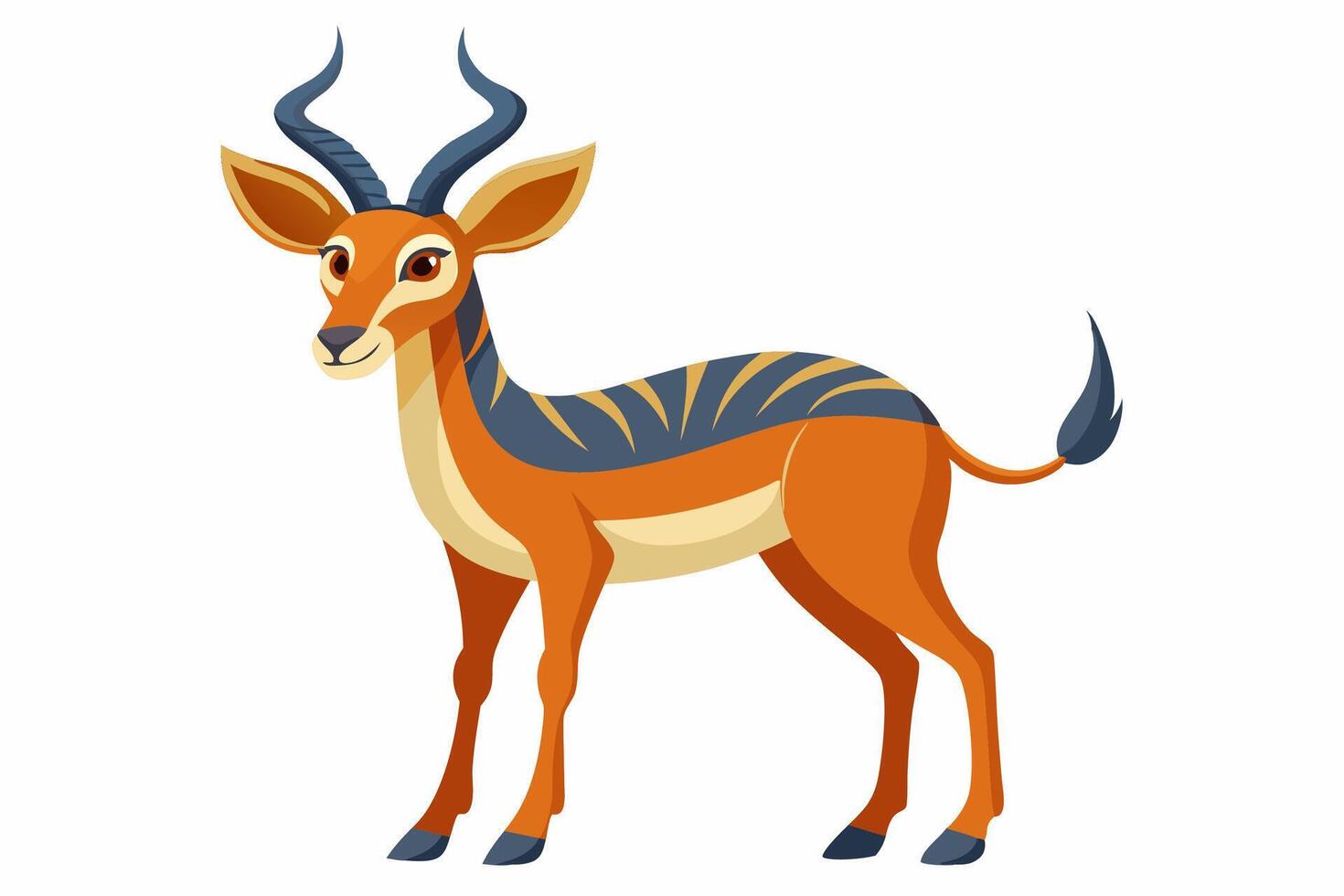 Funny Antelope Illustration with White Background Cartoons, Clipart, Line Art Design, Funny antelope illustration with white background. Ideal for cartoons, clipart, and line art design. vector