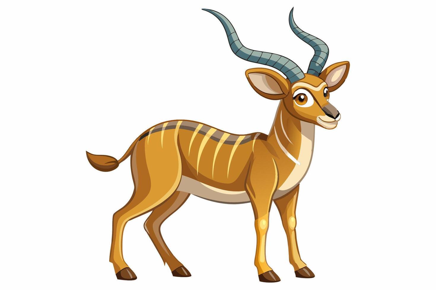 Funny Antelope Illustration with White Background Cartoons, Clipart, Line Art Design, Funny antelope illustration with white background. Ideal for cartoons, clipart, and line art design. vector