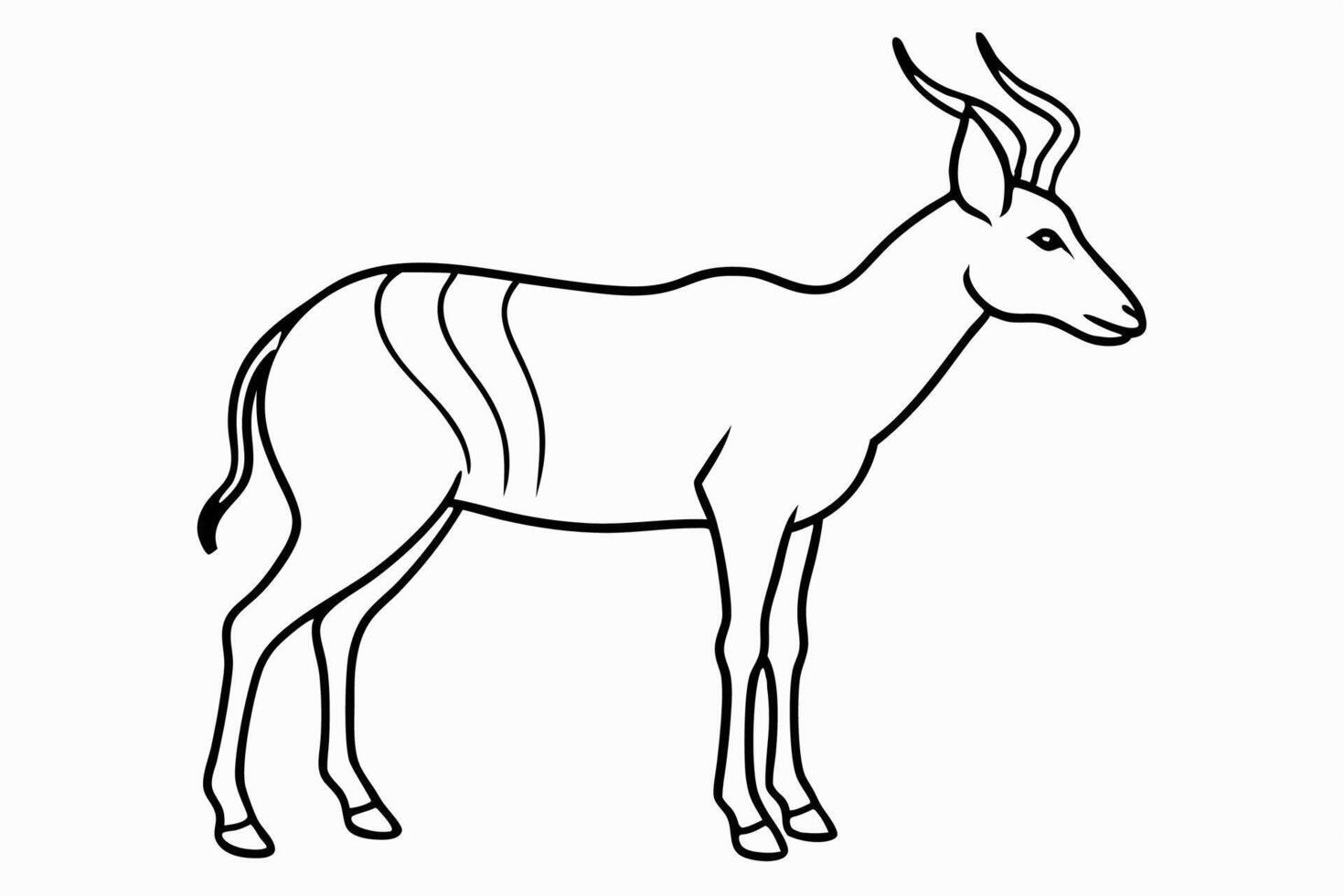 Funny Antelope Illustration with White Background Cartoons, Clipart, Line Art Design, Funny antelope illustration with white background. Ideal for cartoons, clipart, and line art design. vector