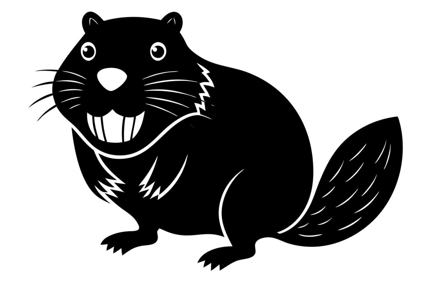 Funny Beaver with White Background Illustration, Cartoons, Clipart, and Line Art Design, Funny beaver illustration, cartoons, clipart, and line art design with a white background. vector