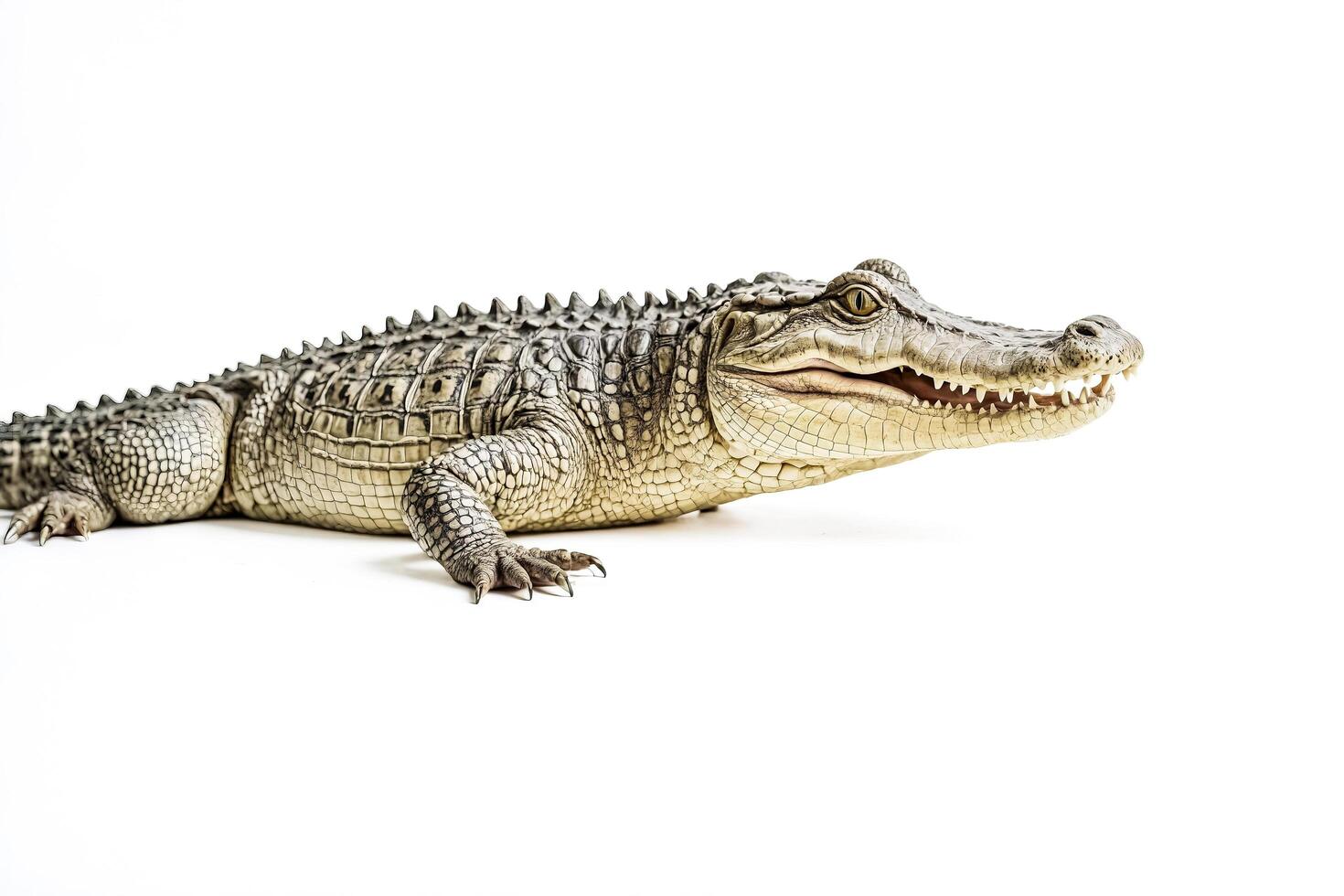 Alligator with Open Mouth Isolated on White Background photo
