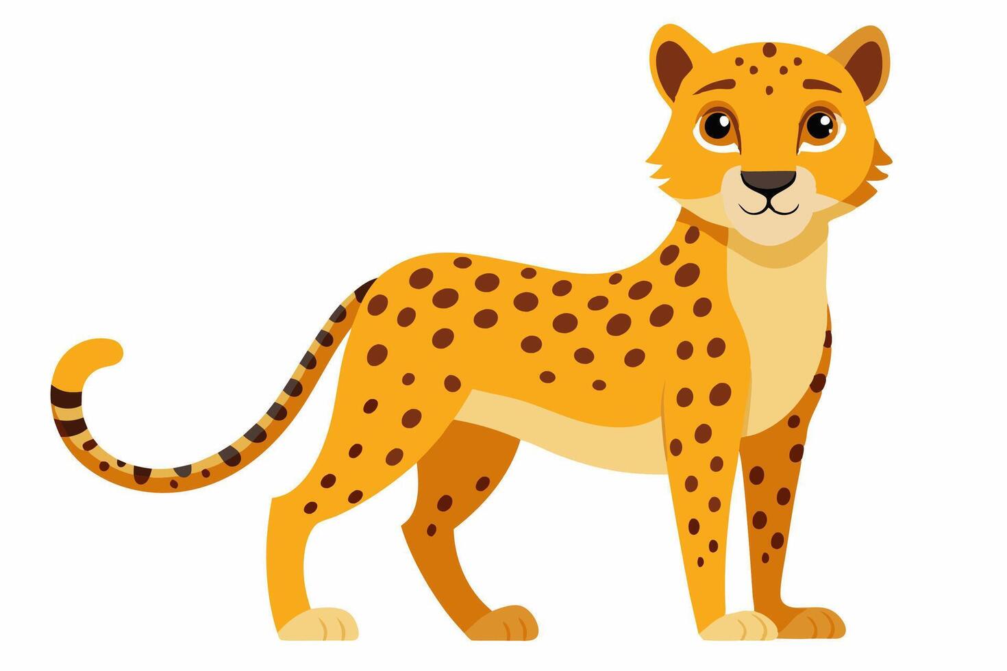 Funny Cheetah Illustration, Cartoon Clipart, and Line Art Design on White Background, Funny cheetah illustration, cartoon clipart, and line art design on white background. vector