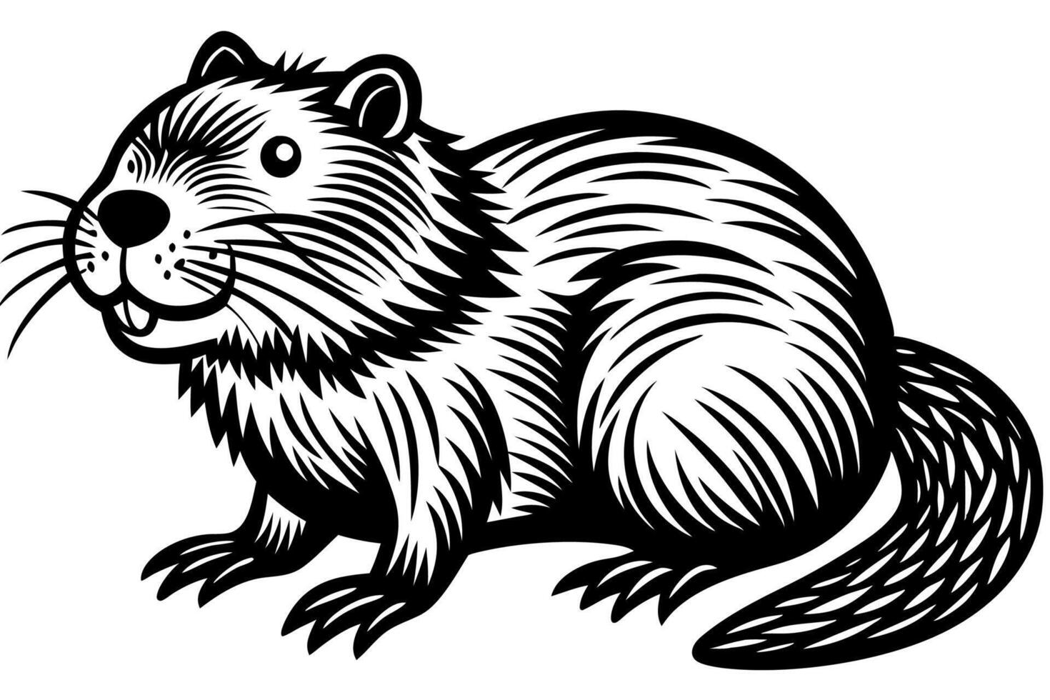Funny Beaver with White Background Illustration, Cartoons, Clipart, and Line Art Design, Funny beaver illustration, cartoons, clipart, and line art design with a white background. vector