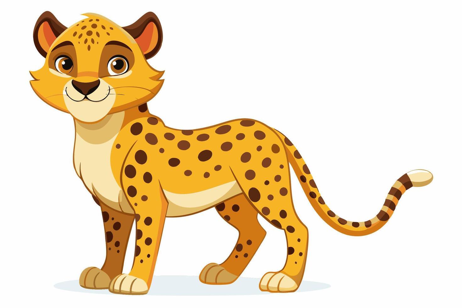 Funny Cheetah Illustration, Cartoon Clipart, and Line Art Design on White Background, Funny cheetah illustration, cartoon clipart, and line art design on white background. vector