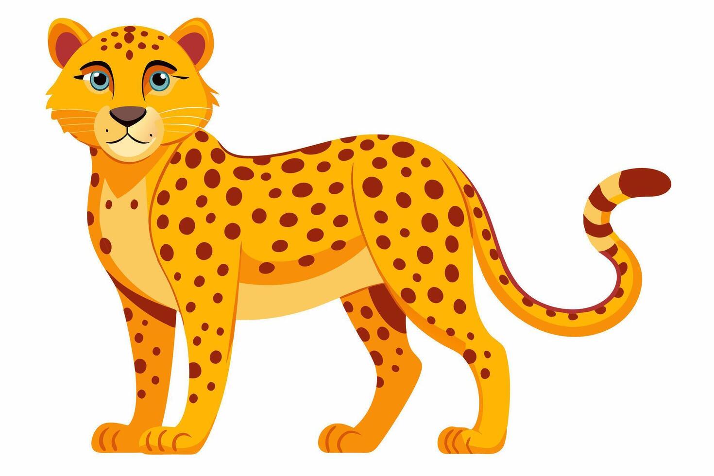 Funny Cheetah Illustration, Cartoon Clipart, and Line Art Design on White Background, Funny cheetah illustration, cartoon clipart, and line art design on white background. vector