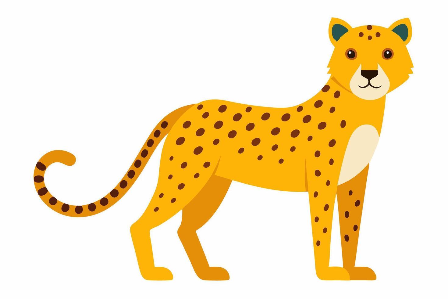 Funny Cheetah Illustration, Cartoon Clipart, and Line Art Design on White Background, Funny cheetah illustration, cartoon clipart, and line art design on white background. vector