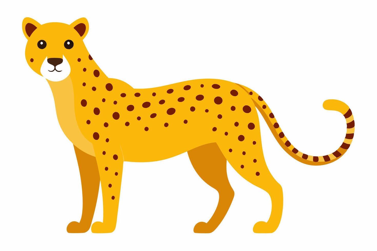 Funny Cheetah Illustration, Cartoon Clipart, and Line Art Design on White Background, Funny cheetah illustration, cartoon clipart, and line art design on white background. vector