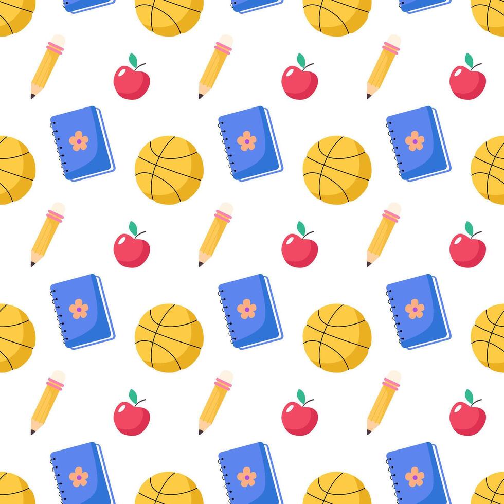 seamless pattern for back to school season, seamless pattern for school season vector
