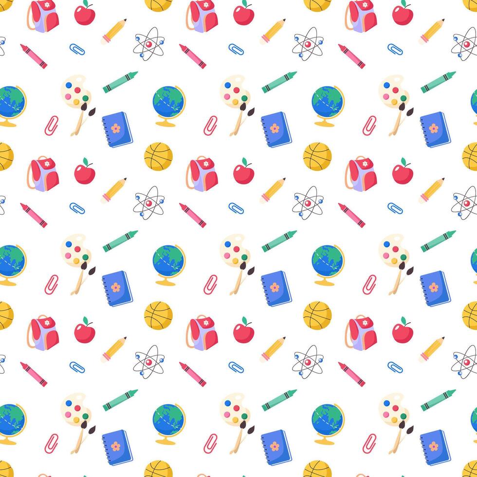 seamless pattern for back to school season, seamless pattern for school season vector