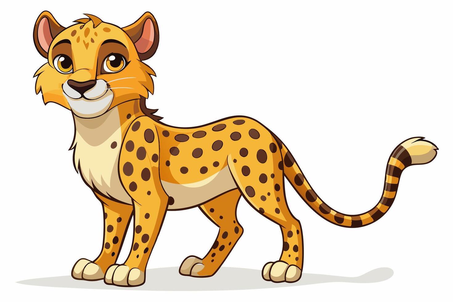 Funny Cheetah Illustration, Cartoon Clipart, and Line Art Design on White Background, Funny cheetah illustration, cartoon clipart, and line art design on white background. vector