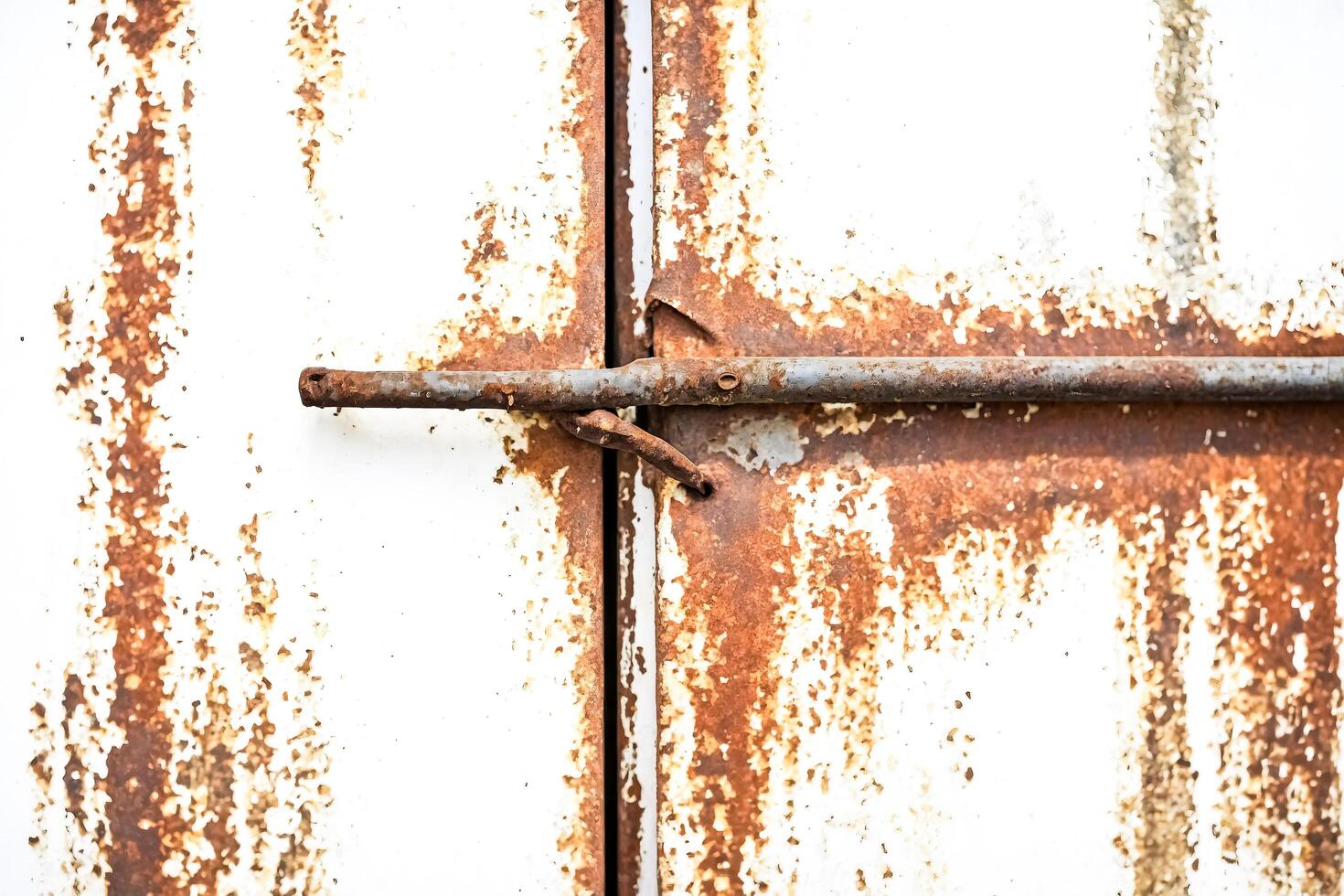 Rusty metal door with a latch photo