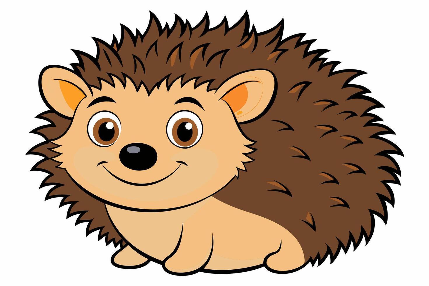 Funny Hedgehog Illustration Cartoons, Clipart, Line Art White Background, Funny hedgehog illustration with white background Perfect for cartoons, clipart, and line art. vector