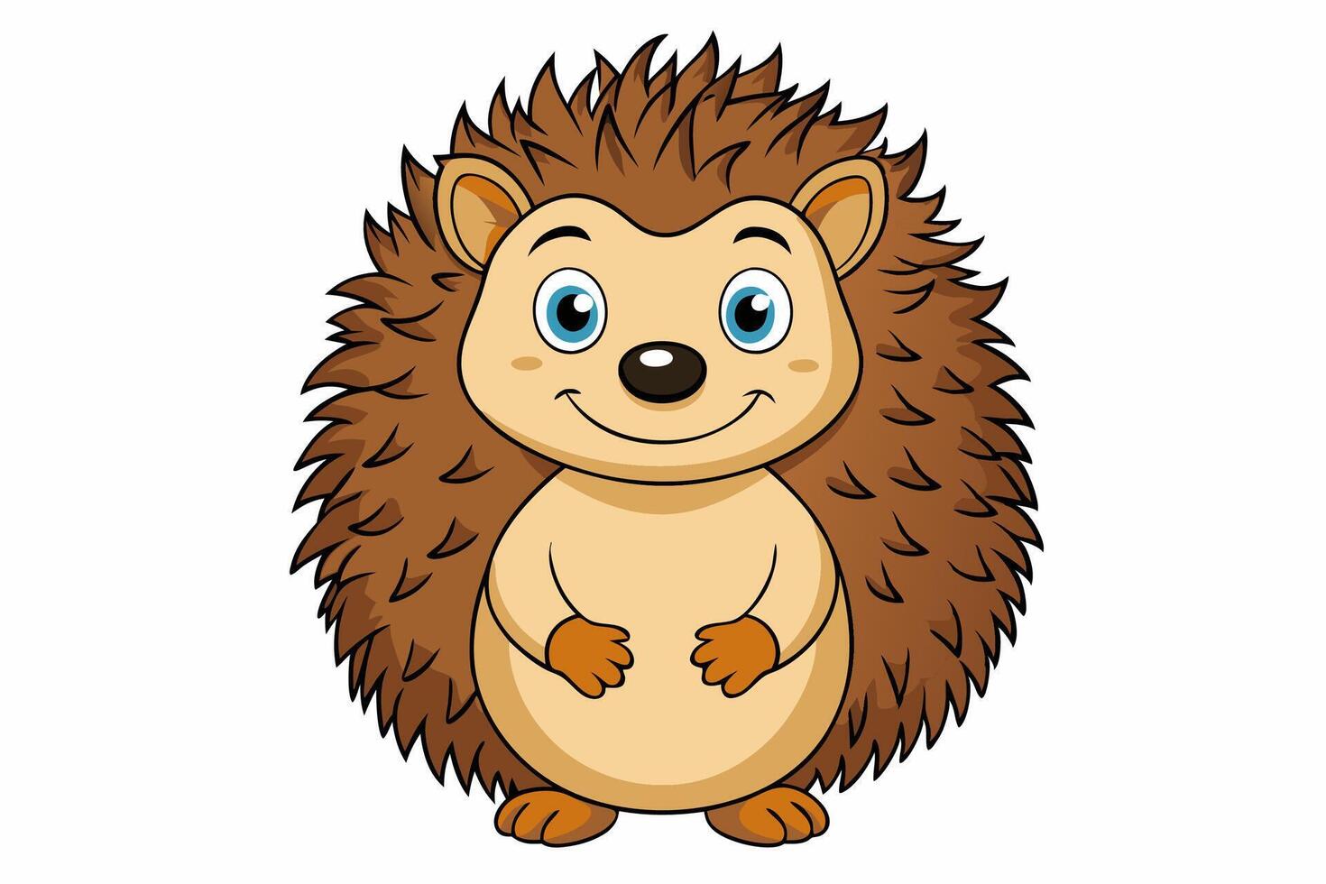 Funny Hedgehog Illustration Cartoons, Clipart, Line Art White Background, Funny hedgehog illustration with white background Perfect for cartoons, clipart, and line art. vector