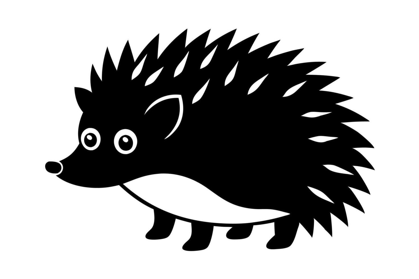 Funny Hedgehog Illustration Cartoons, Clipart, Line Art White Background, Funny hedgehog illustration with white background Perfect for cartoons, clipart, and line art. vector