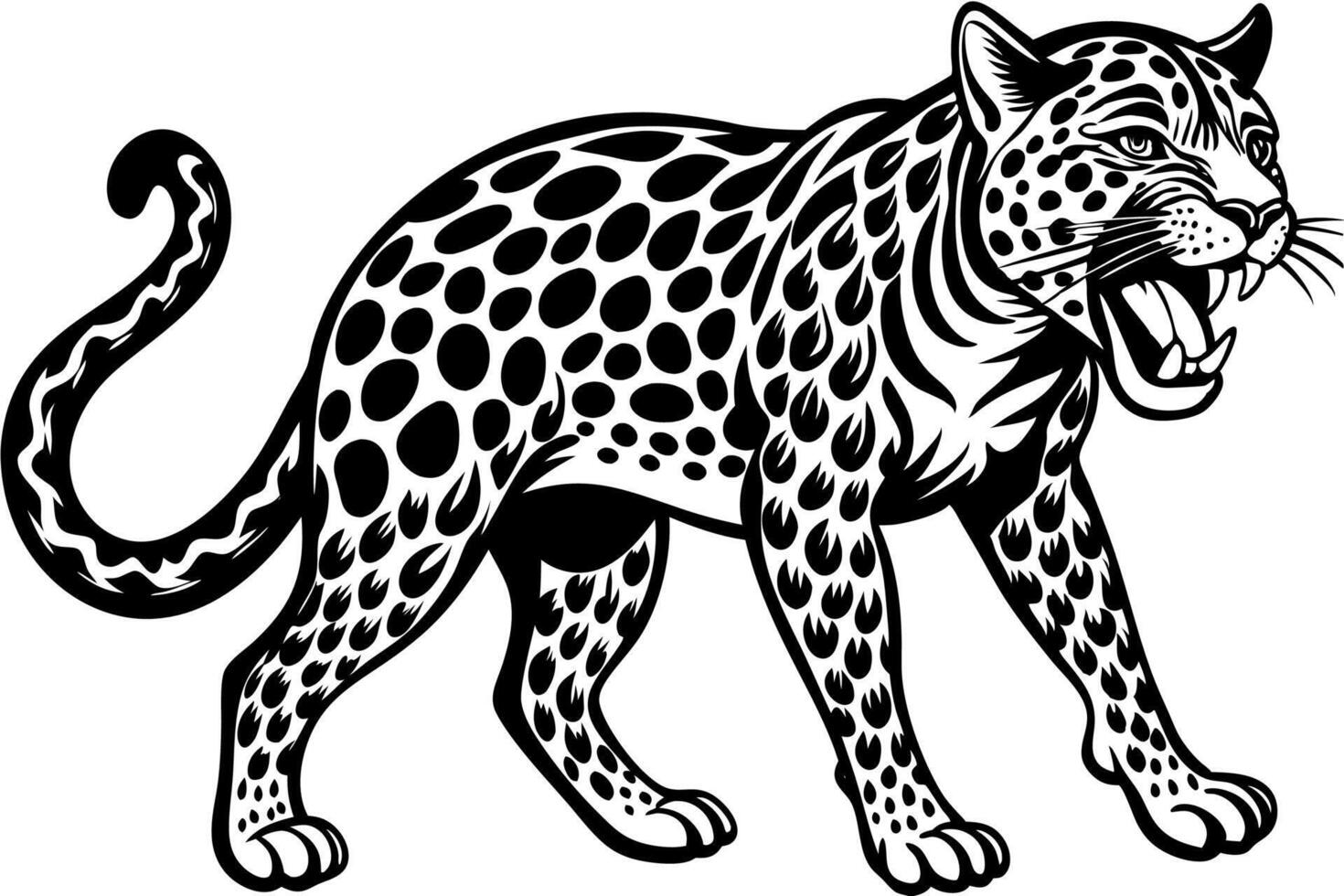 Funny Jaguar Illustration Cartoons, Clipart And Line Art Design on White Background, Funny Jaguar illustration in cartoons, clipart, and line art design on a white background vector