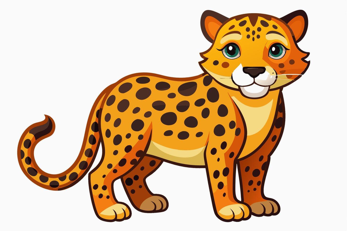 Funny Jaguar Illustration Cartoons, Clipart And Line Art Design on White Background, Funny Jaguar illustration in cartoons, clipart, and line art design on a white background vector