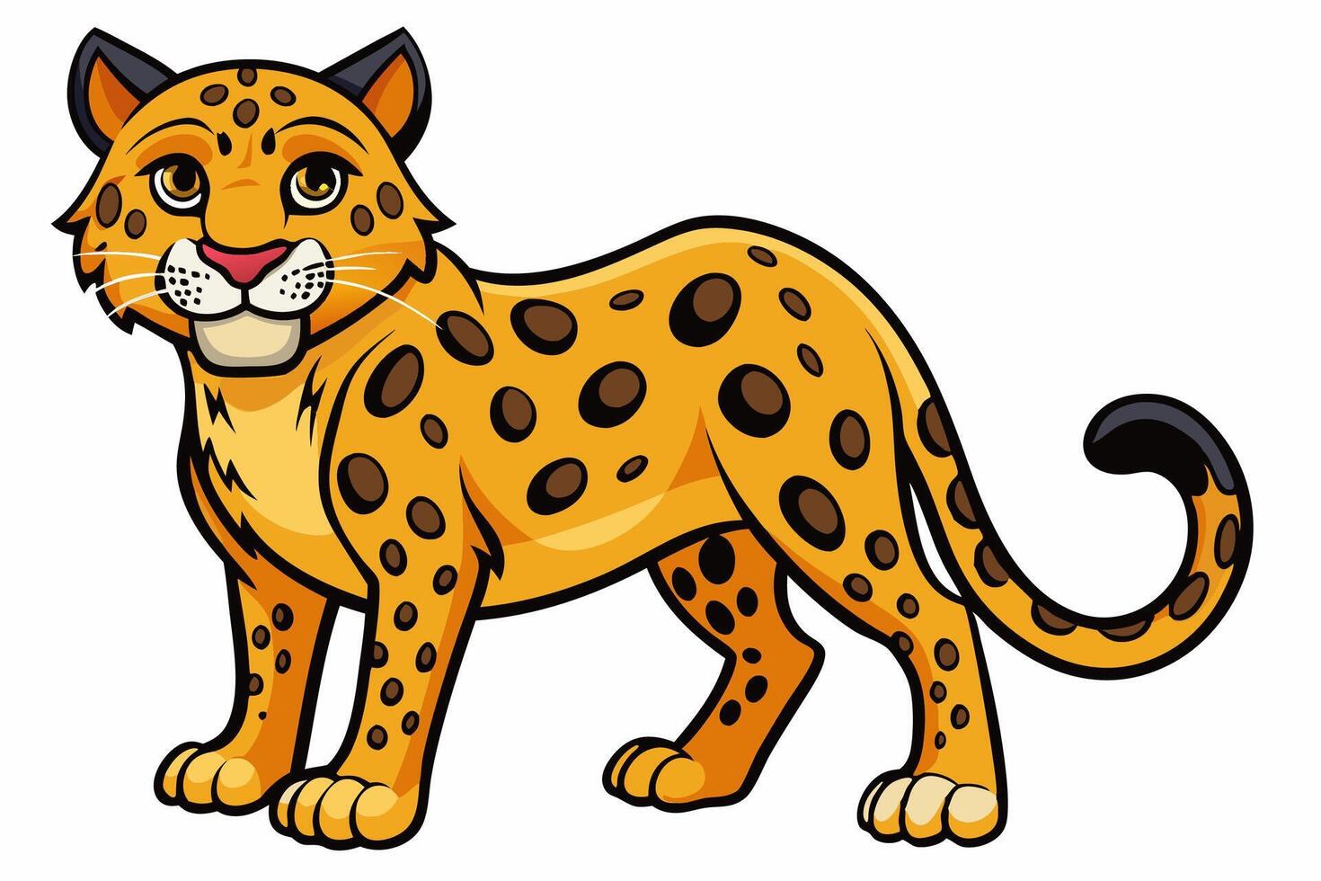 Funny Jaguar Illustration Cartoons, Clipart And Line Art Design on White Background, Funny Jaguar illustration in cartoons, clipart, and line art design on a white background vector