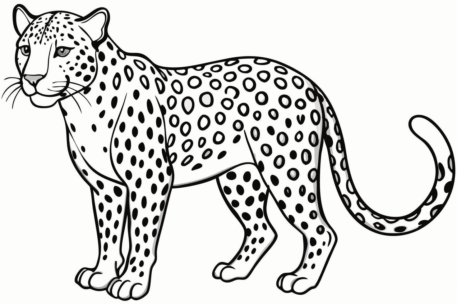 Funny Jaguar Illustration Cartoons, Clipart And Line Art Design on White Background, Funny Jaguar illustration in cartoons, clipart, and line art design on a white background vector