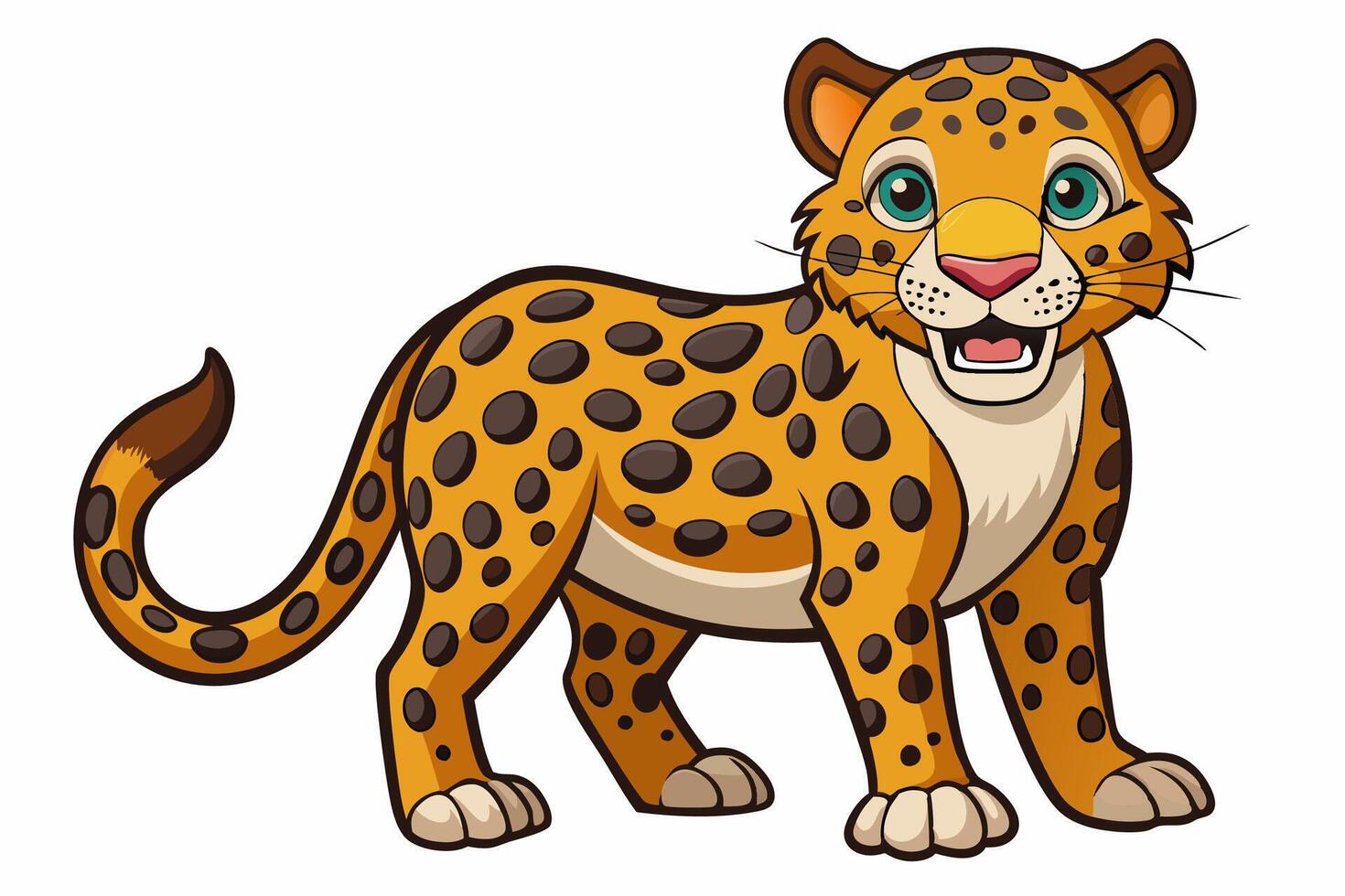 Funny Jaguar Illustration Cartoons, Clipart And Line Art Design on White Background, Funny Jaguar illustration in cartoons, clipart, and line art design on a white background vector