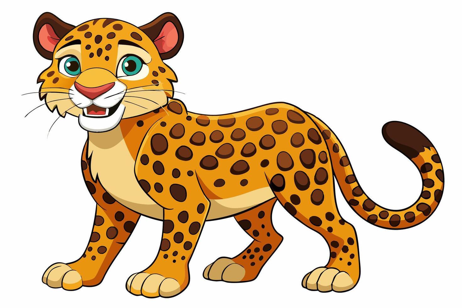 Funny Jaguar Illustration Cartoons, Clipart And Line Art Design on White Background, Funny Jaguar illustration in cartoons, clipart, and line art design on a white background vector