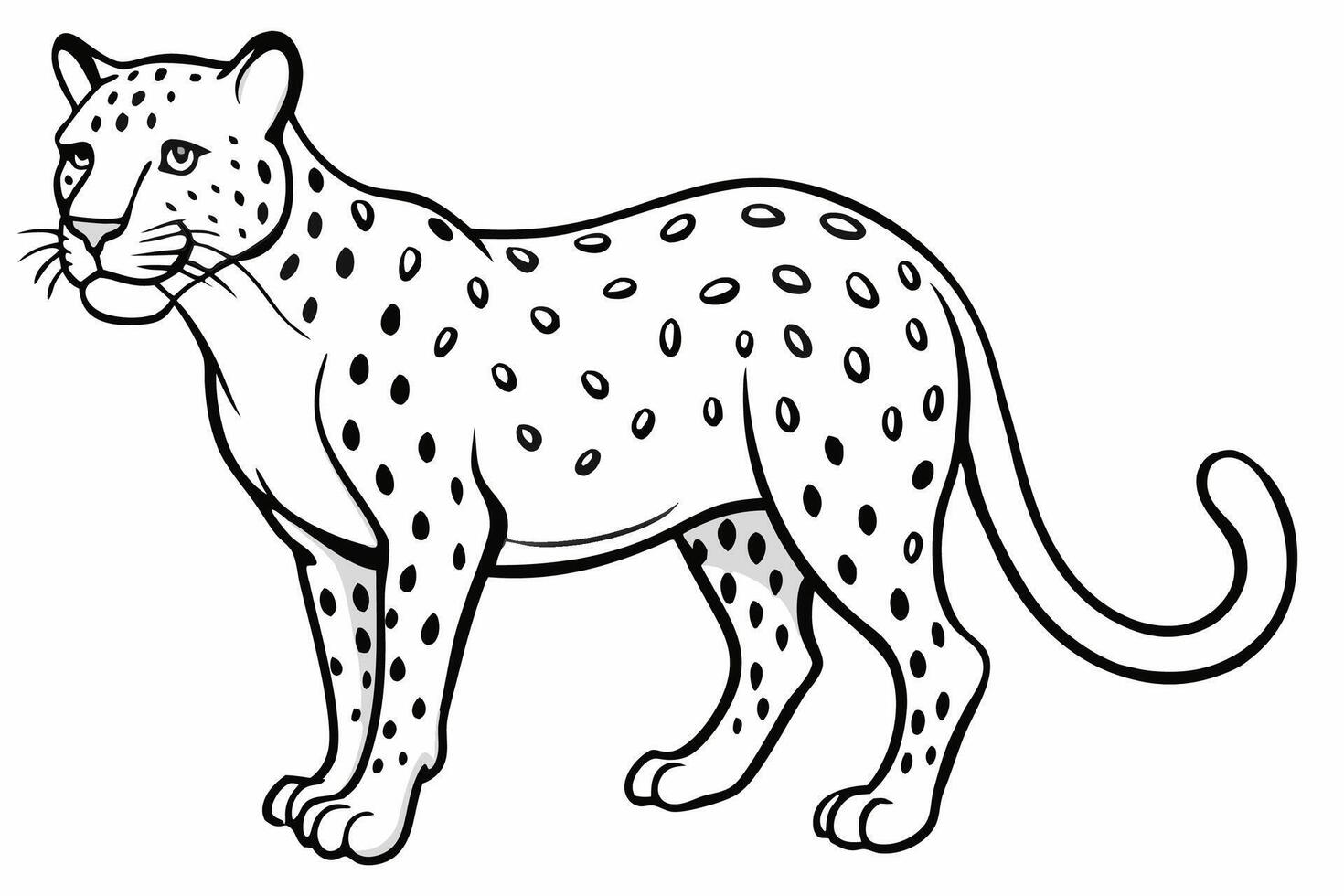Funny Jaguar Illustration Cartoons, Clipart And Line Art Design on White Background, Funny Jaguar illustration in cartoons, clipart, and line art design on a white background vector