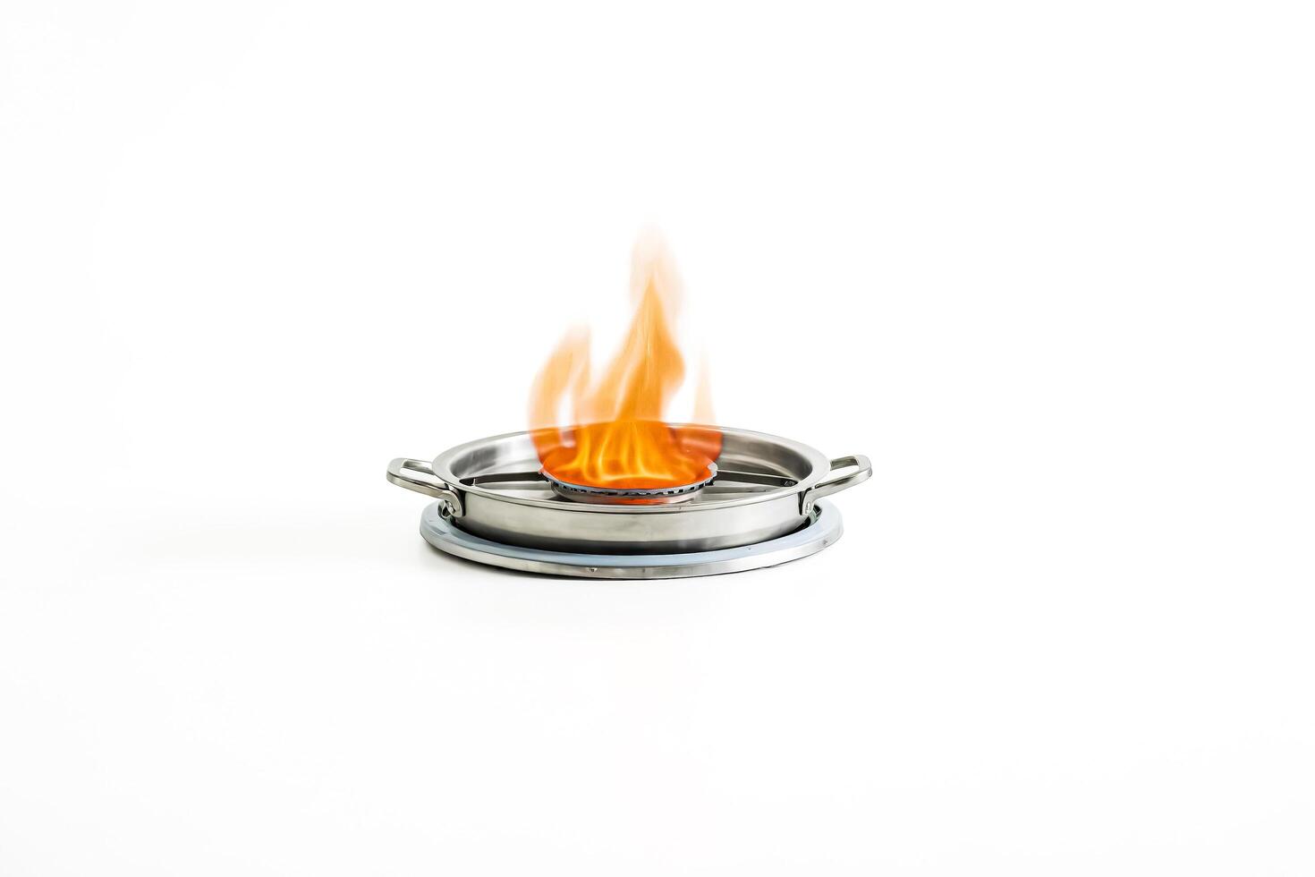 Stainless Steel Stovetop Burner with Flame photo