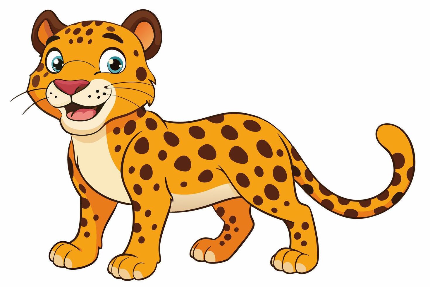 Funny Jaguar Illustration Cartoons, Clipart And Line Art Design on White Background, Funny Jaguar illustration in cartoons, clipart, and line art design on a white background vector