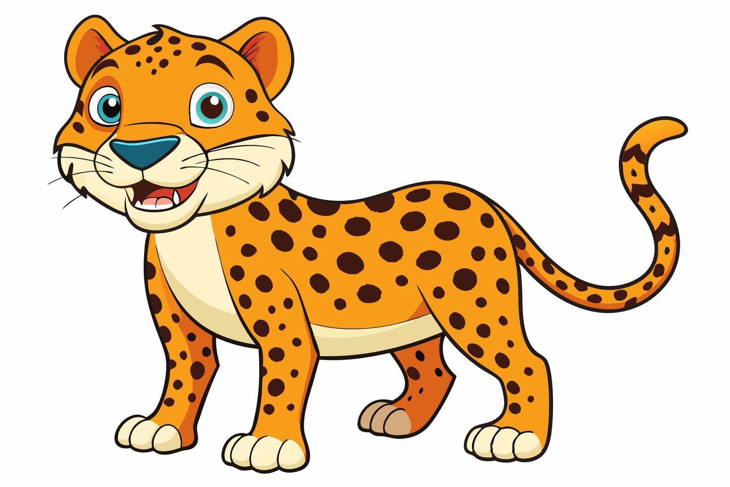 Funny Jaguar Illustration Cartoons, Clipart And Line Art Design on White Background, Funny Jaguar illustration in cartoons, clipart, and line art design on a white background vector