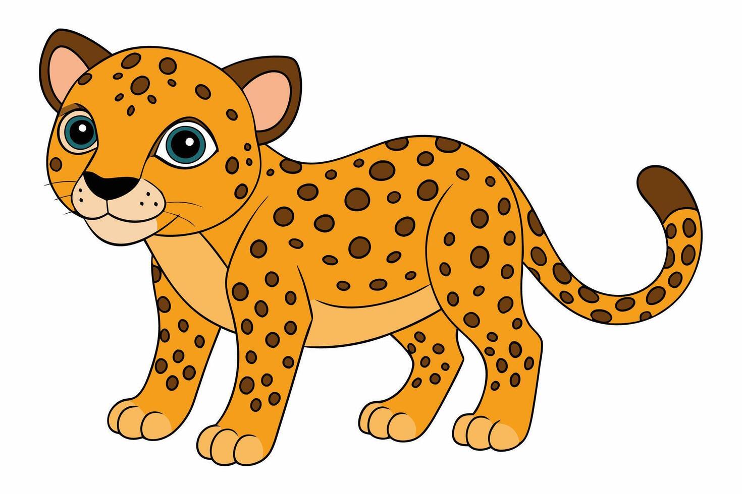 Funny Jaguar Illustration Cartoons, Clipart And Line Art Design on White Background, Funny Jaguar illustration in cartoons, clipart, and line art design on a white background vector