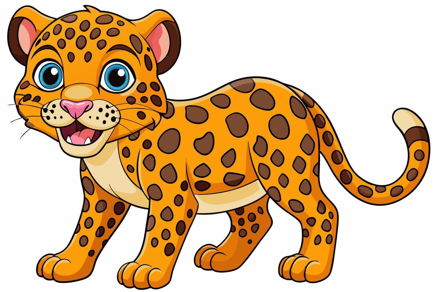 Funny Jaguar Illustration Cartoons, Clipart And Line Art Design on White Background, Funny Jaguar illustration in cartoons, clipart, and line art design on a white background vector