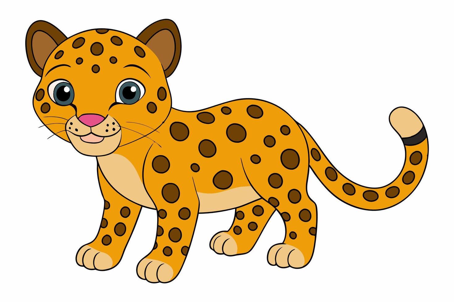 Funny Jaguar Illustration Cartoons, Clipart And Line Art Design on White Background, Funny Jaguar illustration in cartoons, clipart, and line art design on a white background vector