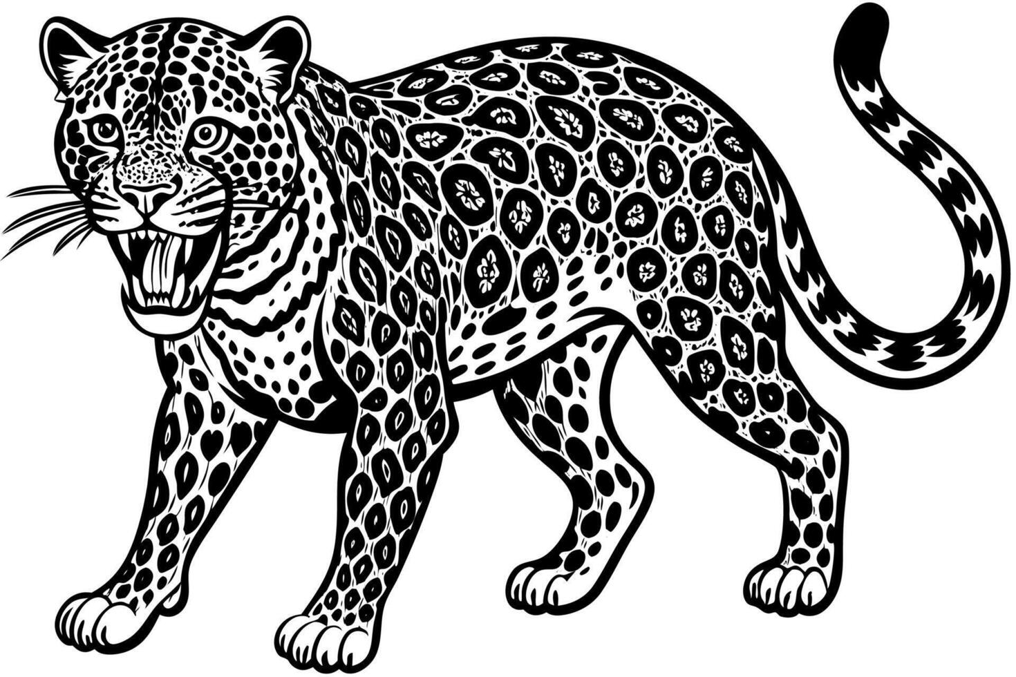 Funny Jaguar Illustration Cartoons, Clipart And Line Art Design on White Background, Funny Jaguar illustration in cartoons, clipart, and line art design on a white background vector