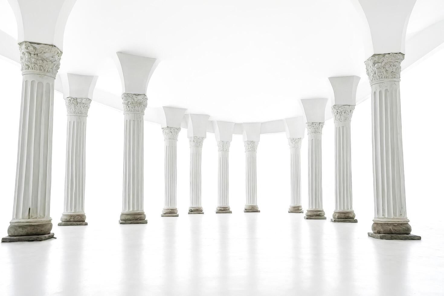 White pillars in a white room photo