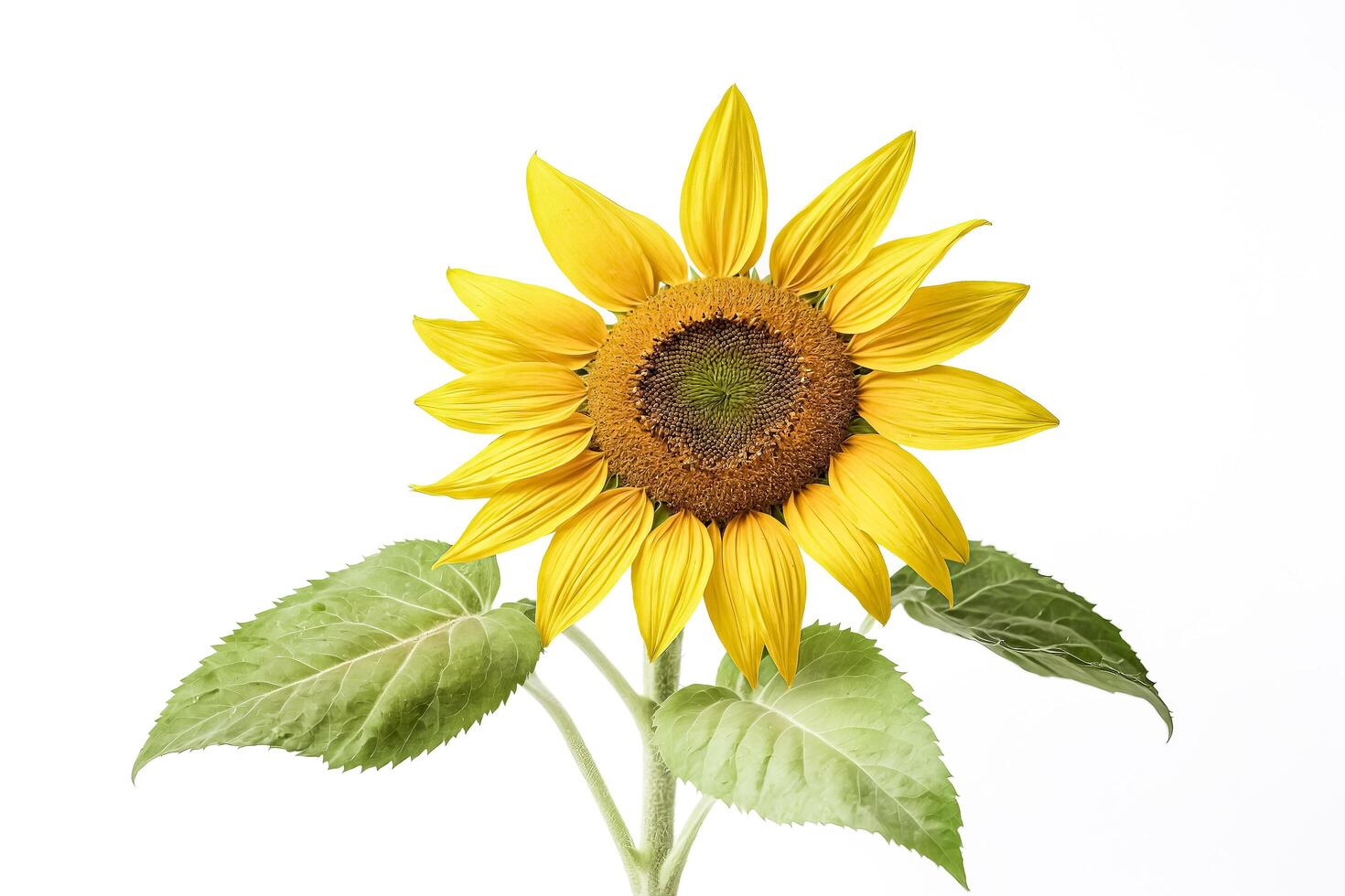 Single Sunflower on White Background photo