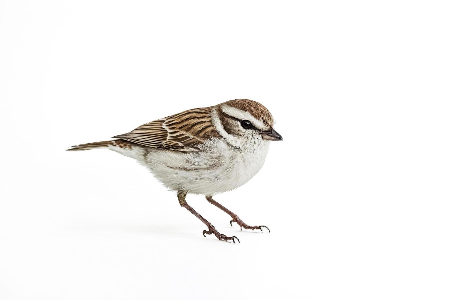 Small Brown Bird with White Background photo