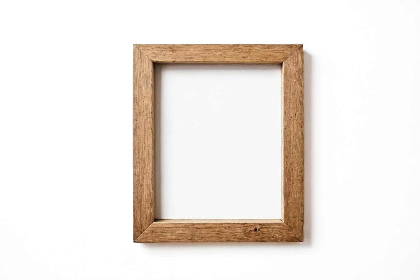 Simple Wooden Frame Isolated on White Background photo