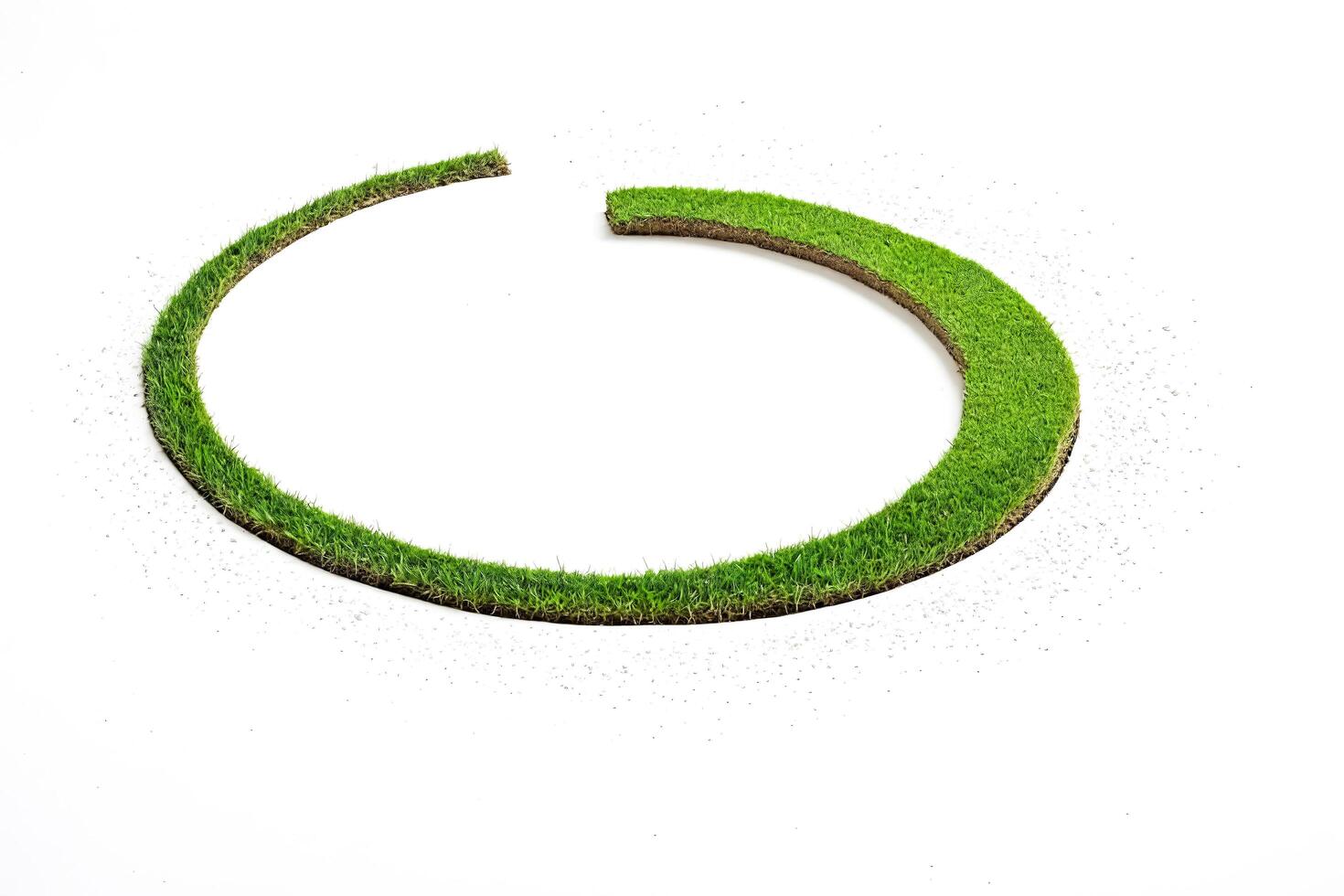 Green Grass Circle on White Background photo