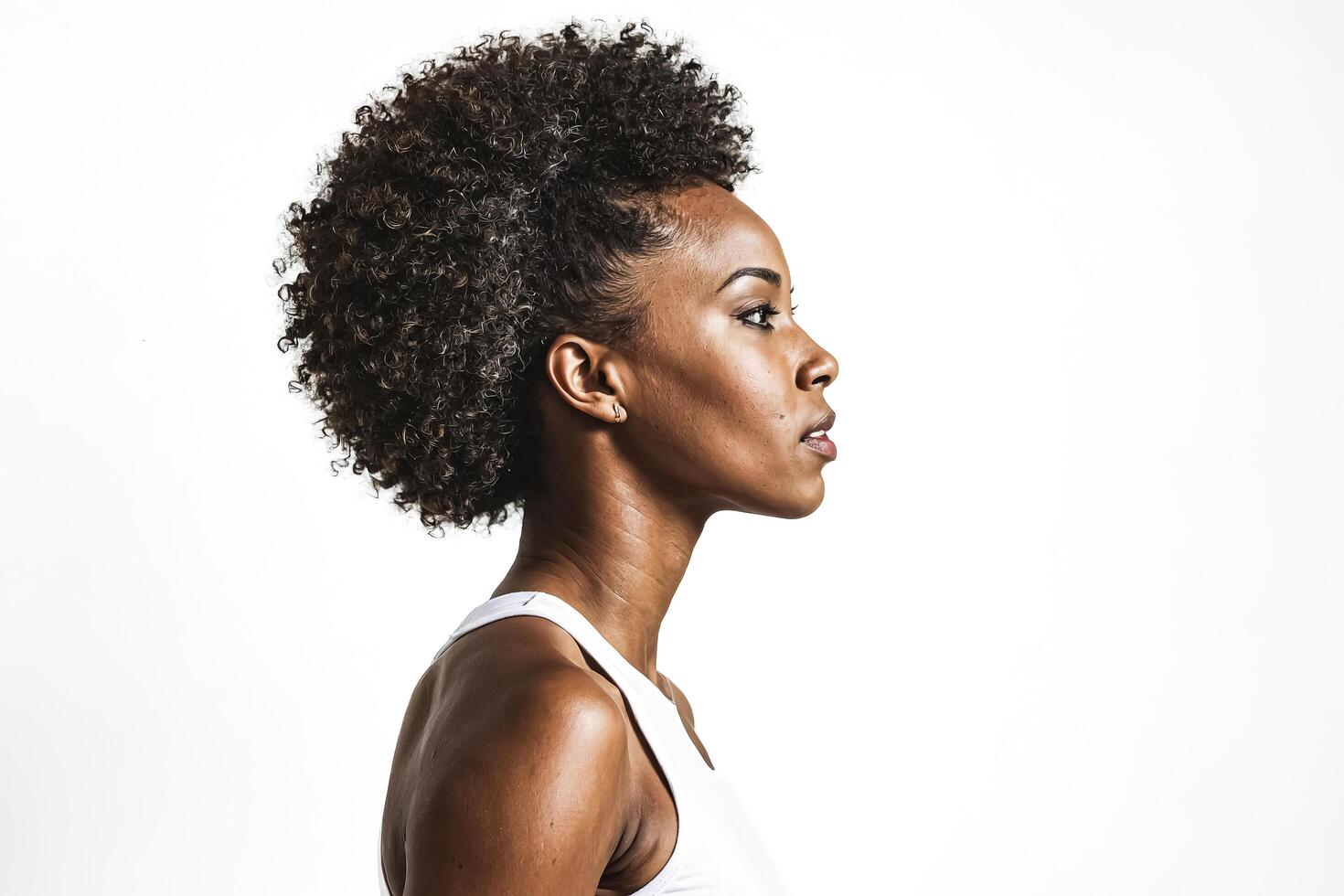 Portrait of a Beautiful Young Woman With Curly Hair photo