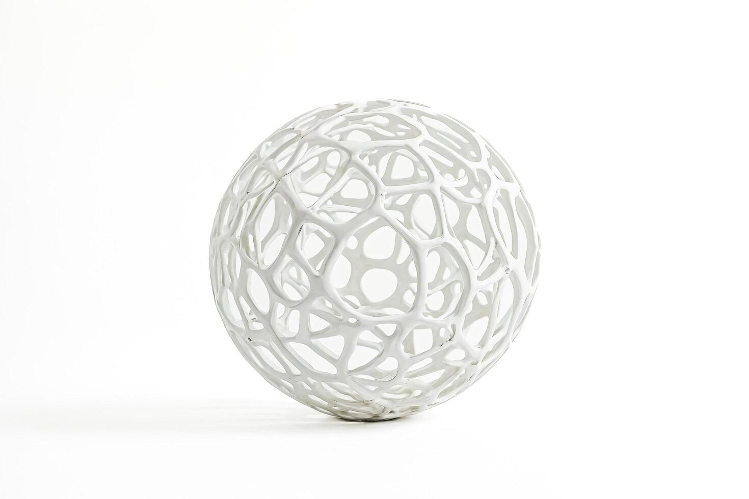Abstract White Sphere with Intricate Pattern photo