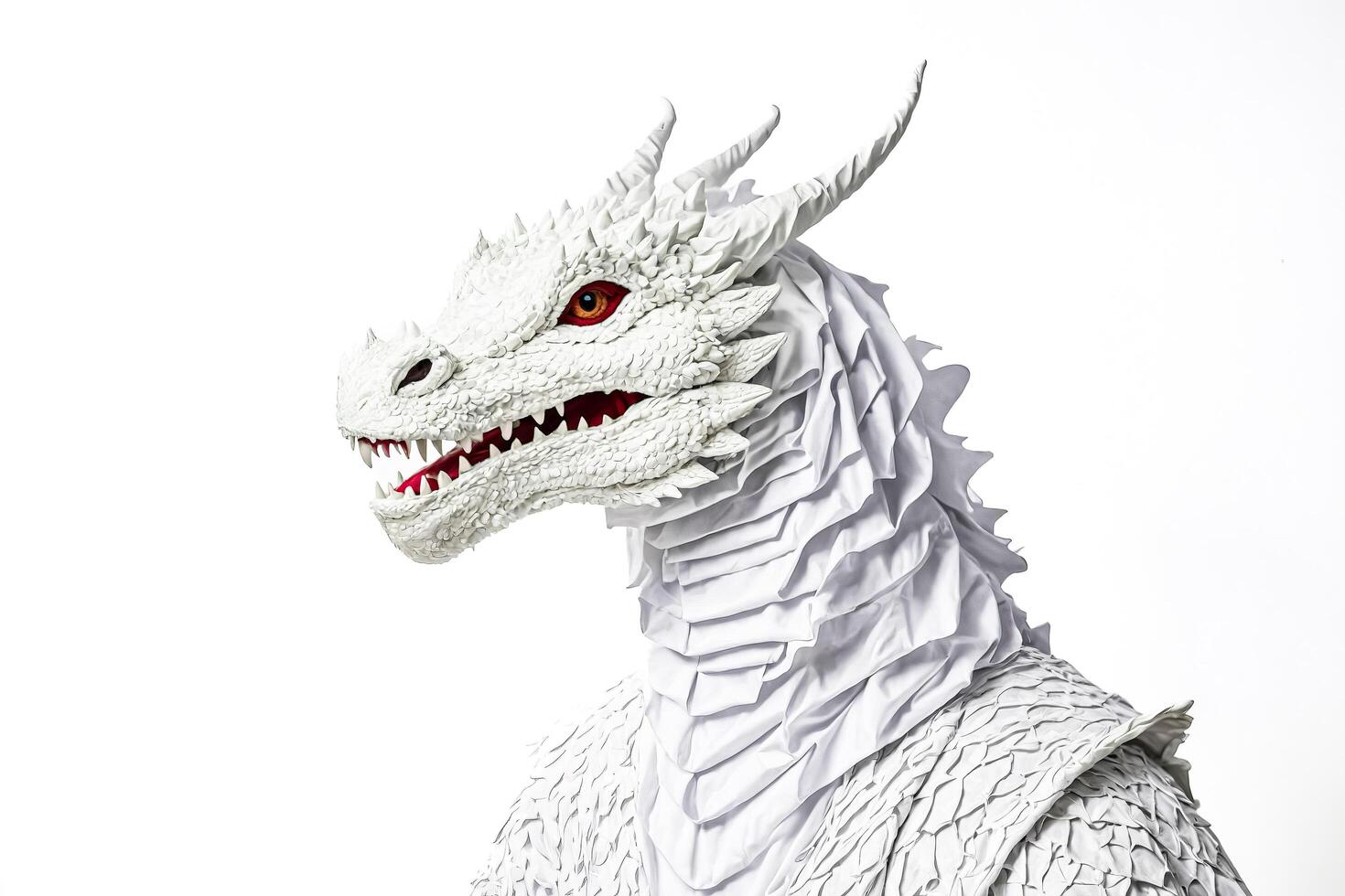 White dragon costume with red eyes photo